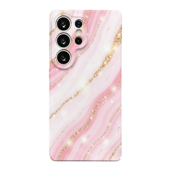 SKLYDDI Multicolor Abstract Marble for Galaxy S25 Ultra Case - Glitter Lines, TPU, Comfortable Grip, Aesthetic Cute