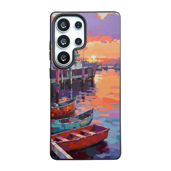 SKLYDDI Multicolor Calm Waters & Colorful Boats for Galaxy Note 10+ Case - Impasto TPU, Flexible, Artistic, Aesthetic, Cute