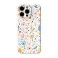 thumbnail image 1 of SKLYDDI Multicolor Cute Painted Floral for iPhone 12 Pro Case - Pastel Flowers & Leaves on White, TPU Flexible Cover, Aesthetic Cute Design, 1 of 7