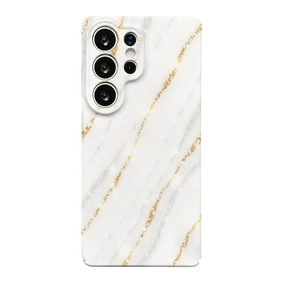 SKLYDDI Multicolor Elegant Abstract Phone for Galaxy A52 Case - White Marble Gold Glitter Pattern, TPU, Comfortable Grip, Aesthetic Cute