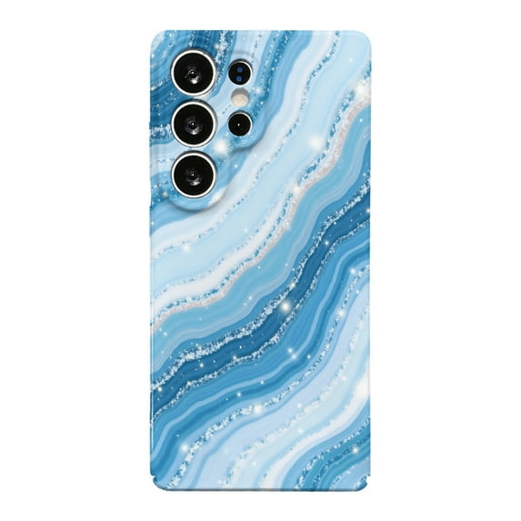 SKLYDDI Multicolor Icy Flow for Galaxy A50 Case - Wavy Lines, Glitter Accents, Agate-like Finish, TPU, Flexible, Aesthetic Cute