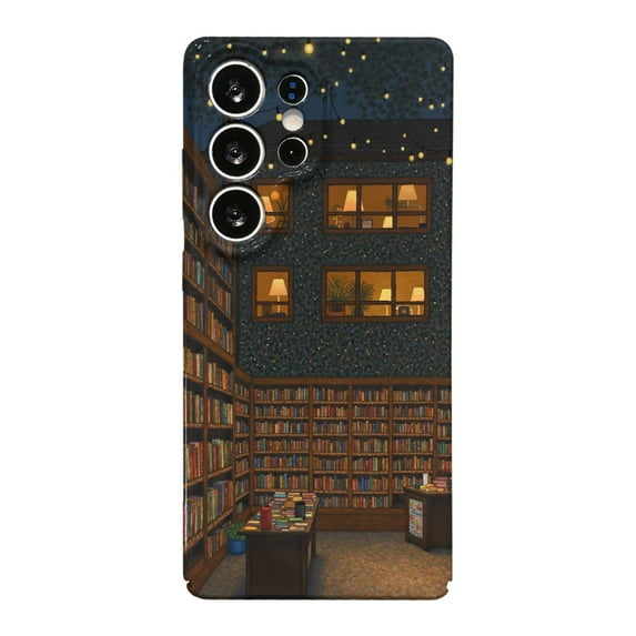 SKLYDDI Multicolor Illustrative Bookstore for Galaxy A15 Case - Soft TPU Shell, Aesthetic Design, Cute