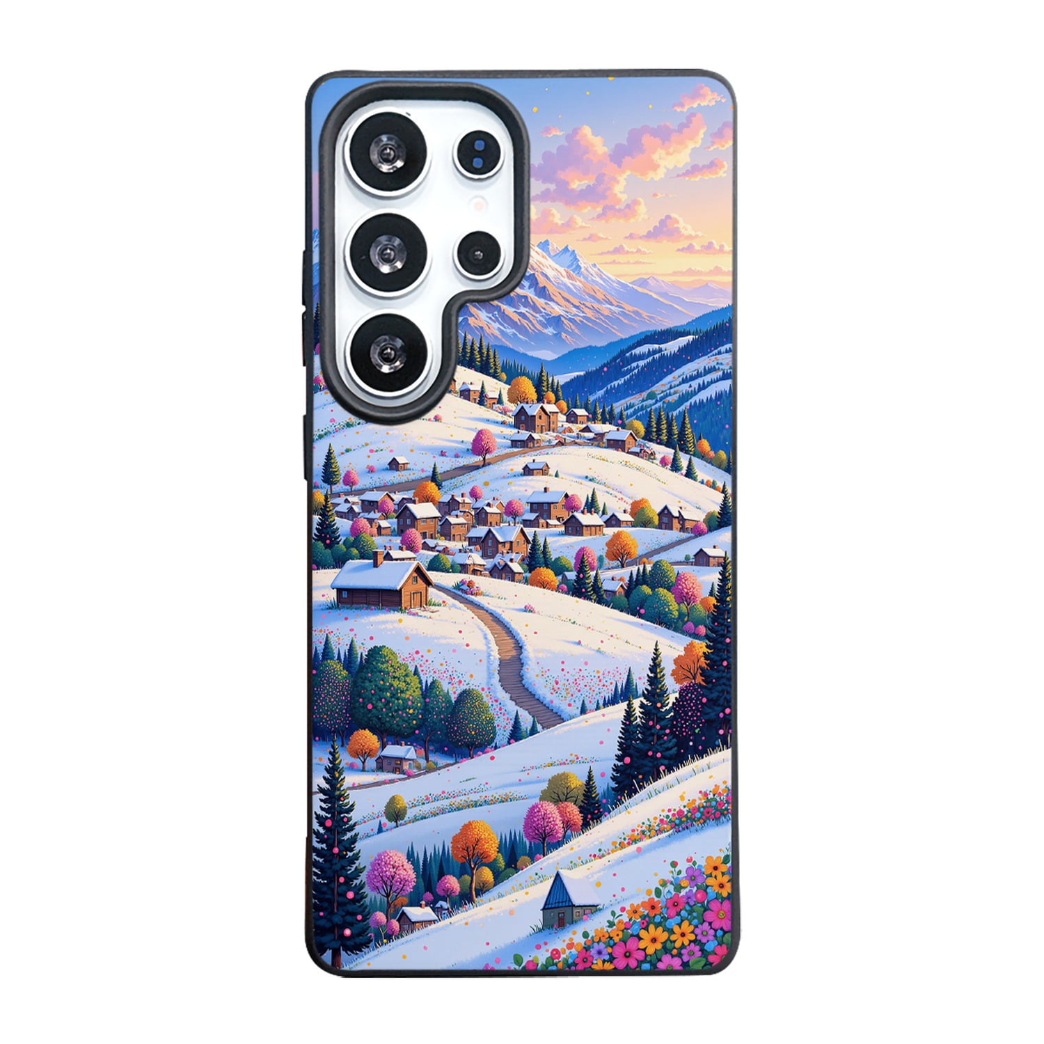 SKLYDDI Multicolor Illustrative Snow covered Village for Galaxy S24 FE SKLYDDI Multicolor Illustrative Snow covered Village for Galaxy S24 FE
