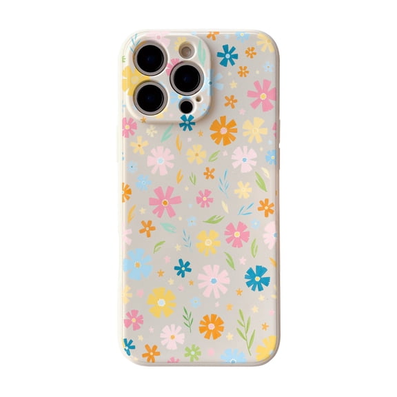 SKLYDDI Multicolor Joyful Floral for iPhone 14 Pro Case - Simple Graphic Pattern, TPU Material, Flexible Grip, Aesthetic Cute