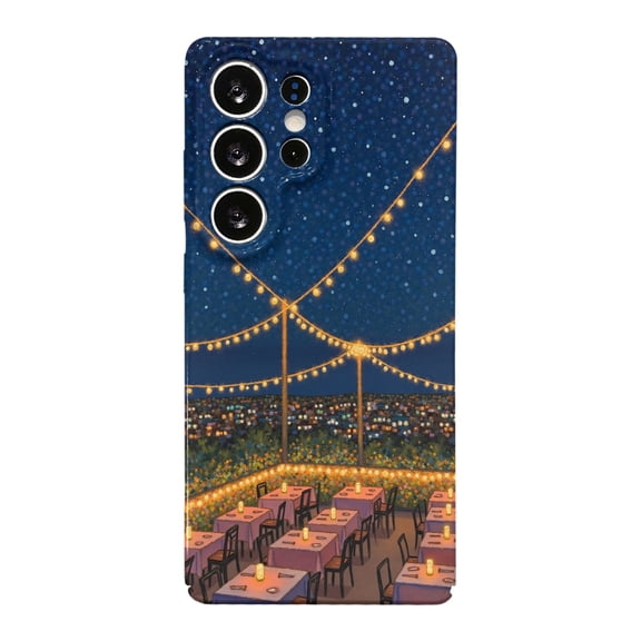 SKLYDDI Multicolor Romantic City Lights for Galaxy S24 Case - Pastel Art Style, TPU, Aesthetic Cute
