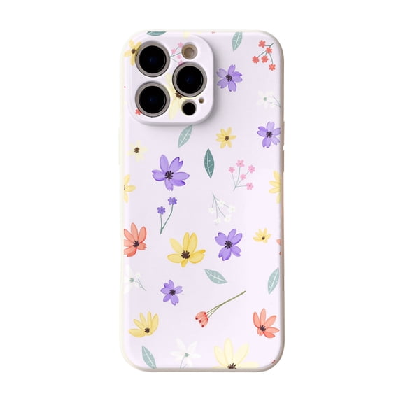 SKLYDDI Multicolor Spring-inspired Floral & Leaf for iPhone 16 Case - Watercolor Style, TPU Flexible Cover, Cute Aesthetic