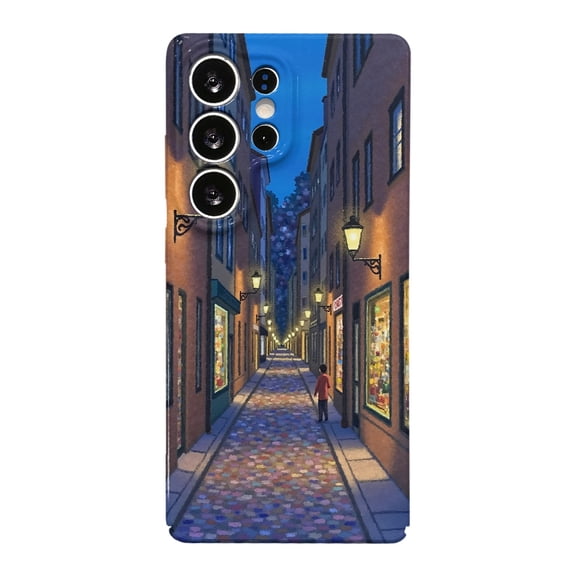 SKLYDDI Multicolor Tranquil Cityscape for Galaxy Note 10+ Case - Impressionistic TPU Cover, Calm Streetlight Design, Aesthetic