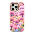 thumbnail image 1 of SKLYDDI Multicolor Vibrant Forest for iPhone 16 Pro Max Case - Pastel Trees & Flowers Dotted Design, TPU Flexible Cover, Cute Aesthetic, 1 of 7