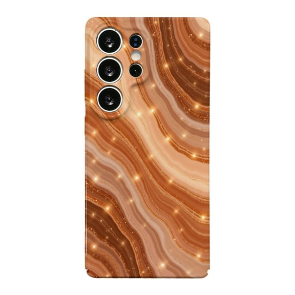 SKLYDDI Multicolor Wavy Lines Agate for Galaxy S25 Ultra Case - TPU, Flexible, Glitter Accents, Aesthetic Cute