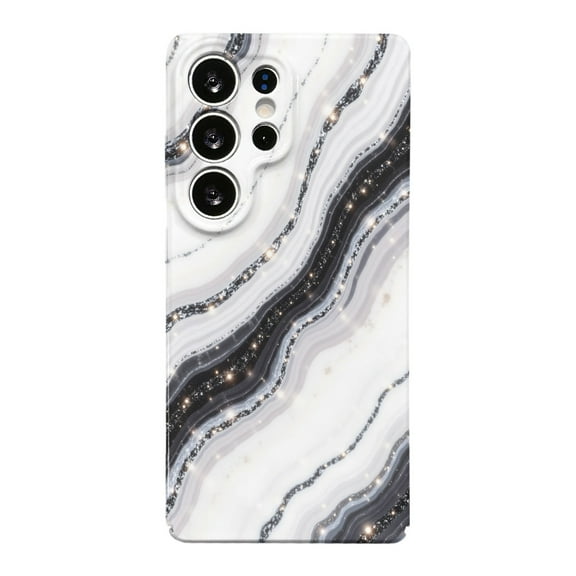 SKLYDDI Multicolor Wavy Marble for Galaxy S25 Ultra Case - Glitter Sparkle, TPU, Aesthetic, Cute