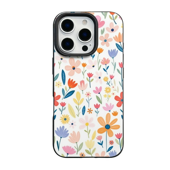 SKLYDDI Whimsical Floral TPU Case for iPhone 16/15/14/13/12/11/X/7/11/SE – Cheerful Flat Design