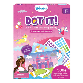 Skillmatics Dot It Sticker Art - Unicorns & Princesses, Mess-Free Fun for Kids, 500+ Stickers, Craft Kits, DIY Scrapbooking Activity, Travel Toys, Gifts for Girls & Boys Ages 3, 4, 5, 6, 7