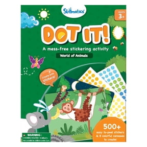 Skillmatics Dot It Sticker Art - Animals, Mess-Free Fun for Kids, 500+ Stickers, Craft Kits, DIY Scrapbooking Activity, Travel Toys, Gifts for Boys & Girls Ages 3, 4, 5, 6, 7