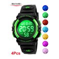 thumbnail image 1 of SKMEI 4Pcs Set Digital Watch, Sport Waterproof LED Watch with Alarm Stopwatch for Ages 5-7-10-12, PU Strap, 1 of 1