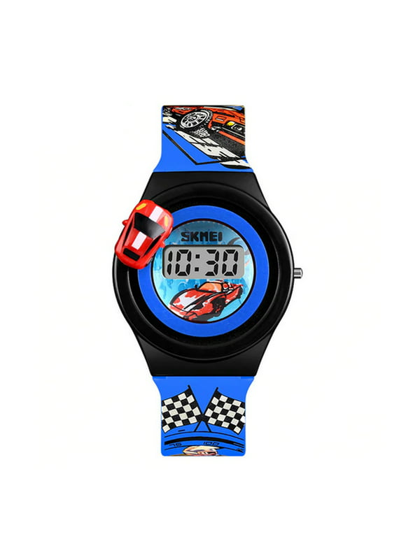 SKMEI Boys Digital Watch with Rotatable Car, 4 to 8 year olds