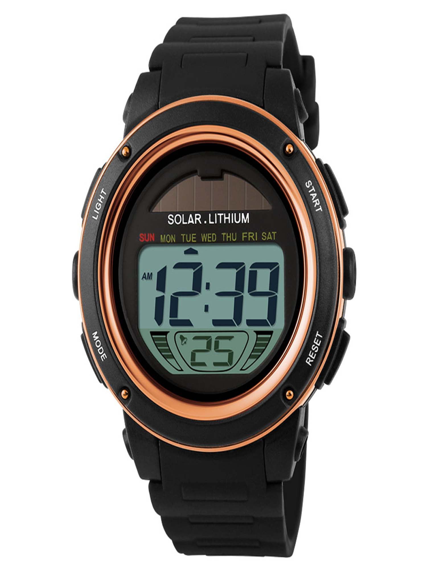 Solar powered best sale digital watch