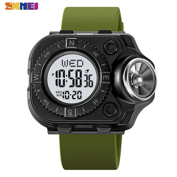 SKMEI Creative LED Flashlight Countdown Sport Watches Men Back Light Display Digital Wristwatch Waterproof Alarm Stopwatch Clock 2187