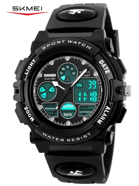 Digital Sports Watch, Waterproof Sports Outdoor Watch with Alarm Clock Stopwatch LED Watch Gift for 5-12 Years Old