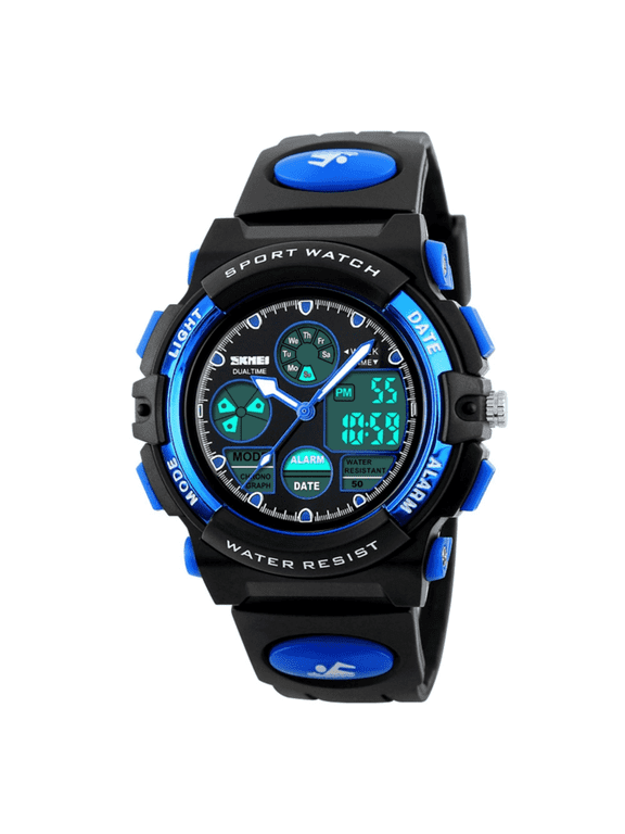 Digital Sports Watch, Waterproof Sports Outdoor Watch with Alarm Clock Stopwatch LED Watch Gift for 5-12 Years Old