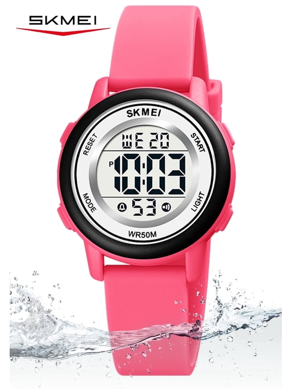 Kids Digital Watch, 50M Waterproof Sport Watch for Kids Girls Boys, Multifunction Luminous Watches Birthday Gifts for 5-7-10-12-Year-Old, Peach