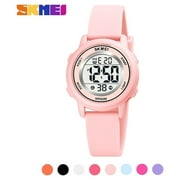 SKMEI Kids Digital Watch, 50M Waterproof Sport Watch for Kids Girls Boys, Multifunction Luminous Watches Birthday Christmas Gifts for Children 5-7-10-12-Year-Old, Pink