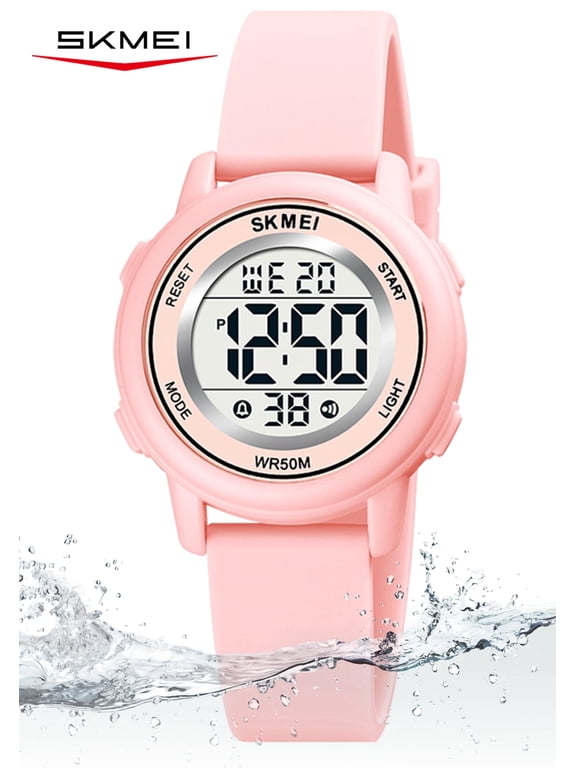 Kids Digital Watch, 50M Waterproof Sport Watch for Kids Girls Boys, Multifunction Luminous Watches Birthday for Children 5-7-10-12-Year-Old, Pink