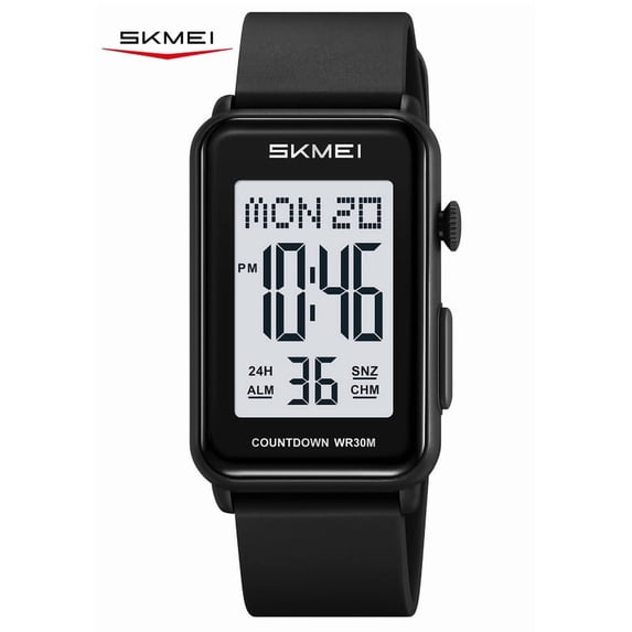SKMEI Digital Watch Women’s Men's Sports Watch Rectangular Waterproof Unisex Wrist Watch with EL Backlight/Alarm/Stopwatch