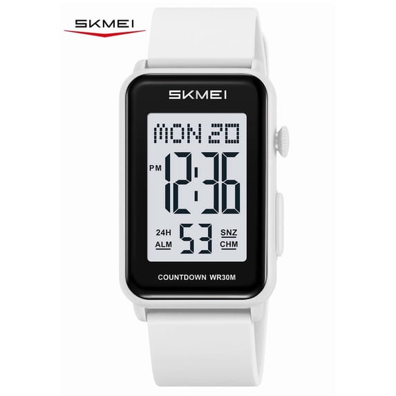 SKMEI Digital Watch Women’s Men's Sports Watch Rectangular Waterproof Unisex Wrist Watch with EL Backlight/Alarm/Stopwatch