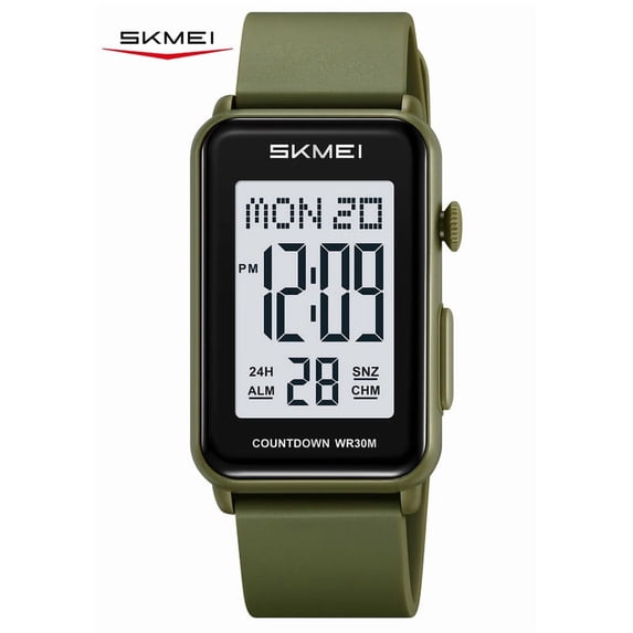 SKMEI Digital Watch Women’s Men's Sports Watch Rectangular Waterproof Unisex Wrist Watch with EL Backlight/Alarm/Stopwatch