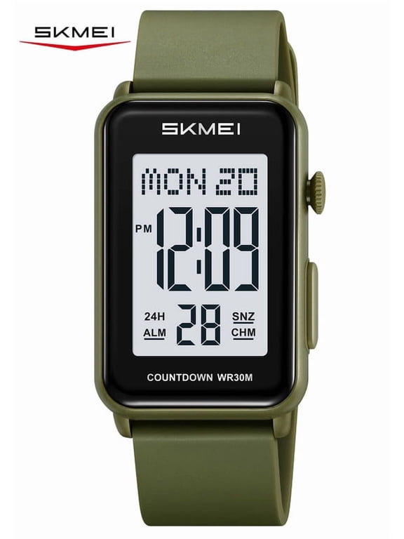 Digital Watch Women’s Men's Sports Watch Rectangular Waterproof Unisex Wrist Watch with EL Backlight/Alarm/Stopwatch