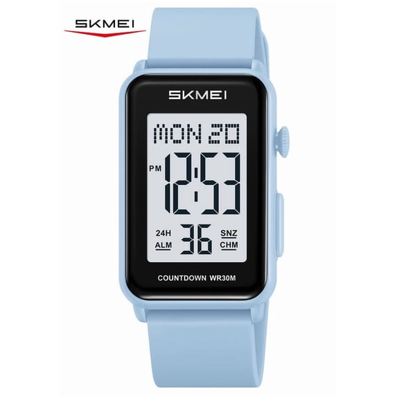 SKMEI Digital Watch Women’s Men's Sports Watch Rectangular Waterproof Unisex Wrist Watch with EL Backlight/Alarm/Stopwatch