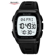 SKMEI Digital Watch for Men, Rectangle Sport Watch with World Time and Display, Stopwatch Alarm Date Countdown