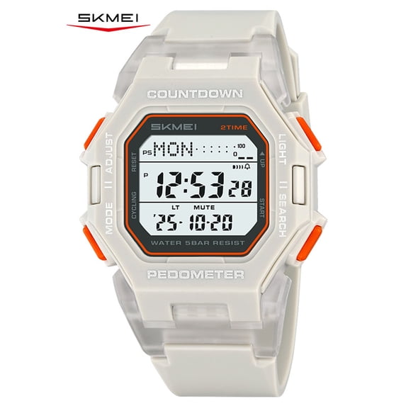SKMEI Digital Watch for Men and Women Big Screen Sport Wristwatch with Pedometer, Stopwatch, Alarm, Countdown Timer and LED Backlight