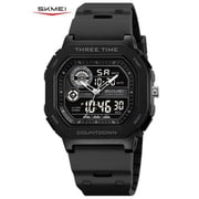 SKMEI Digital Watch for Men and Women Lightweight TPU Band Outdoor Sport with EL Backlight Stopwatch Alarm 3 Time Display Modes