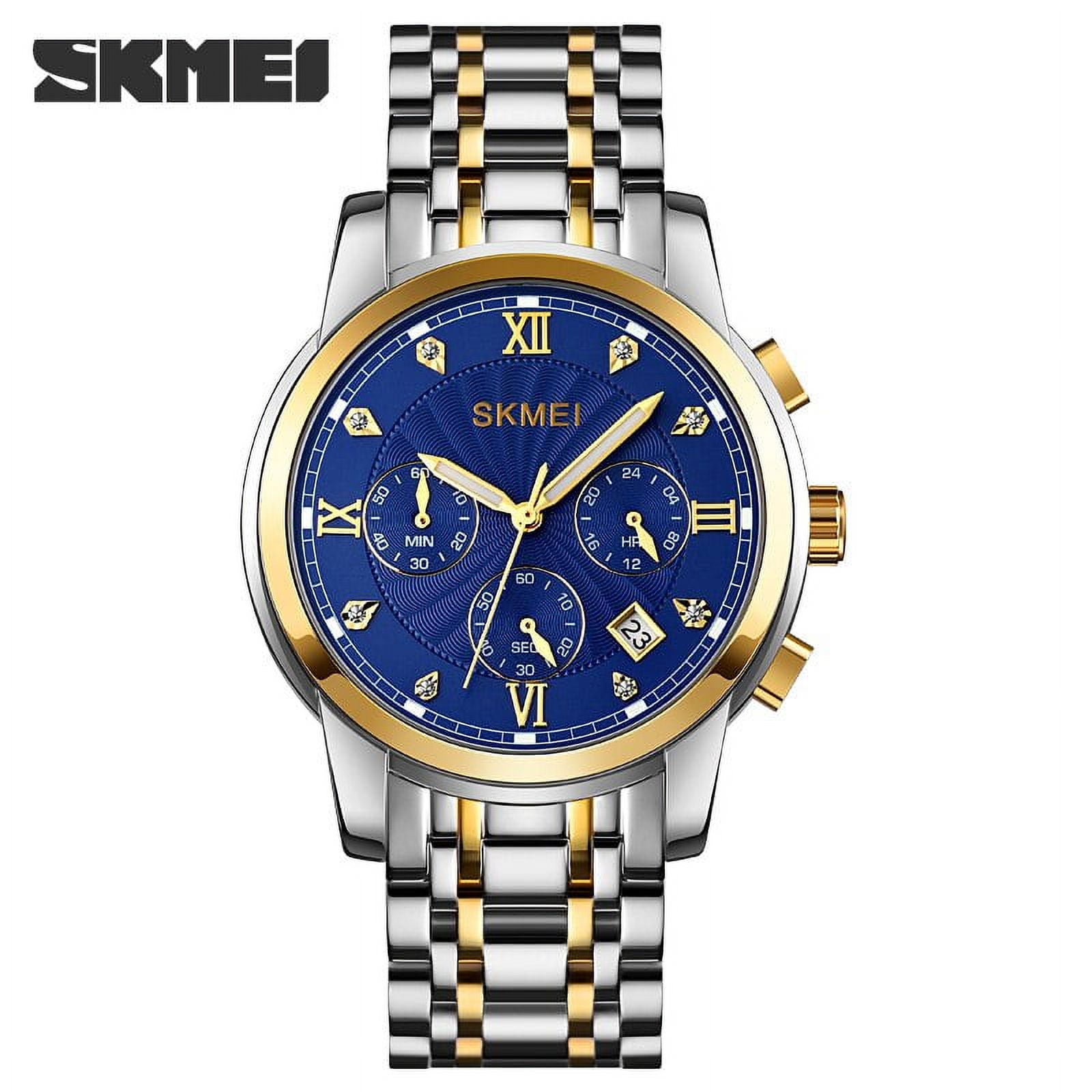 Fashion Quartz Watch Luxury Brand Skmei Men's Watches Simple Dial Calendar Watch for Man Original Design Leather Wristwatch, Size: One size, Pink