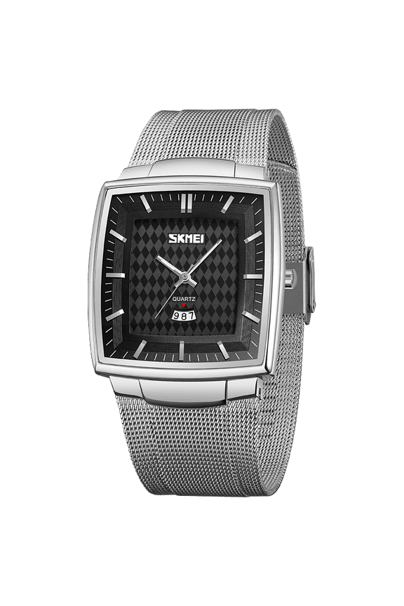 SKMEI Luxury 10bar Waterproof Square Quartz Watch Simple Watch For Men Stainless Steel Male Clock Wrist Luminous Moon Phase Mens Watch Mechanical Watch "Waterproof Luminous Mechanical Watch" Luxury