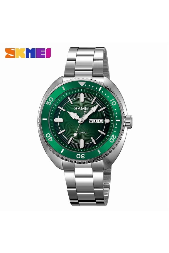 SKMEI Luxury Stainless Steel Watches Mens Casual Time Date Week Quartz Wris Luxury Mechanical Watch Business Watch Mens Watch Stainless Steel Moon Phase