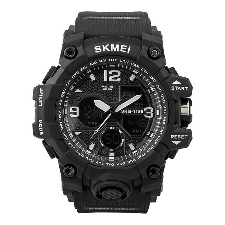 SKMEI Men s Analog Digital Quartz Black Resin Polyurethane Watch 1155BBK