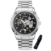Mens Automatic Mechanical Watch Skeleton Waterproof Stainless Steel Mens Watches Fashion Analog Watch for Men