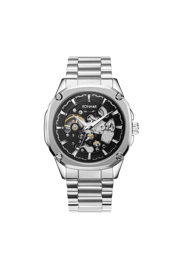 Men's Automatic Mechanical Watch Skeleton Waterproof Stainless Steel Mens Watches Fashion Analog Watch for Men