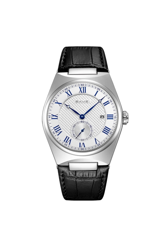 SKMEI Men's Casual Leather Watch Big Face Watch for Men，Fashion Business Dress Analog Quartz Waterproof Wrist Watch