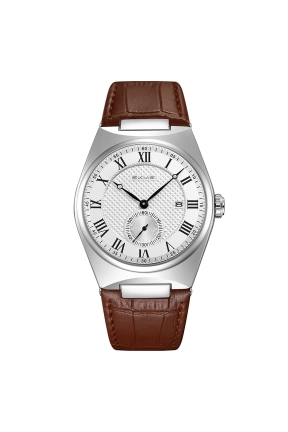 SKMEI Men's Casual Leather Watch Big Face Watch for Men,Fashion Business Dress Analog Quartz Waterproof Wrist Watch