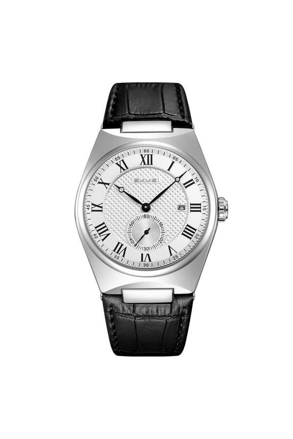 SKMEI Men's Casual Leather Watch Big Face Watch for Men，Fashion Business Dress Analog Quartz Waterproof Wrist Watch