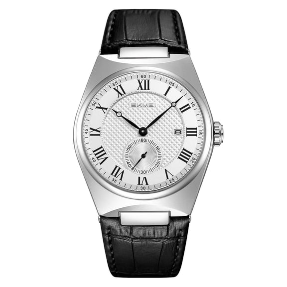 SKMEI Men's Casual Leather Watch Big Face Watch for Men,Fashion Business Dress Analog Quartz Waterproof Wrist Watch