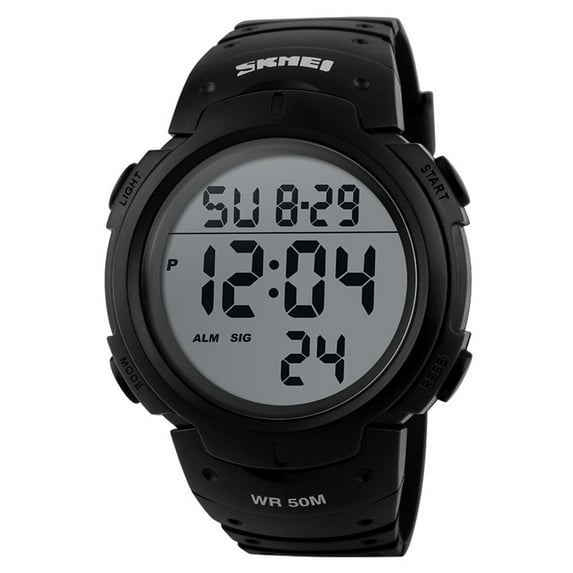 SKMEI Men's Digital Sports Watch Large Face Military Format Waterproof Stopwatch Alarm Wrist Watch