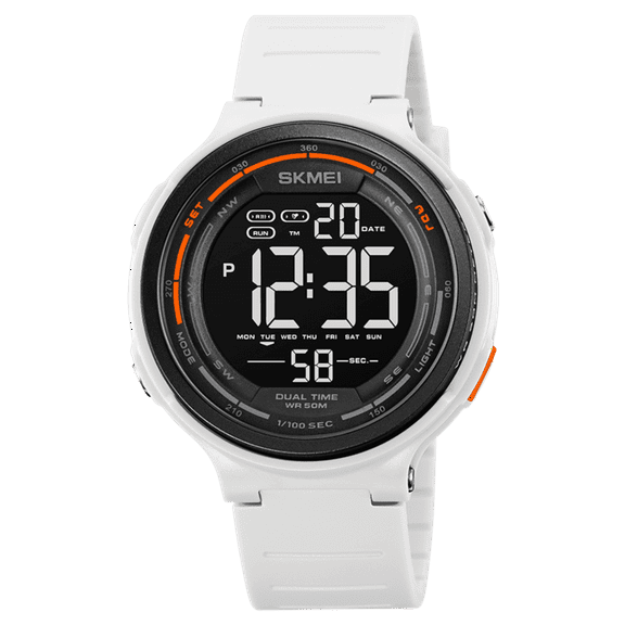 SKMEI Men's Digital Sports Watch Large Face Waterproof Wrist Watches for Men with Stopwatch Alarm El Noctilucent