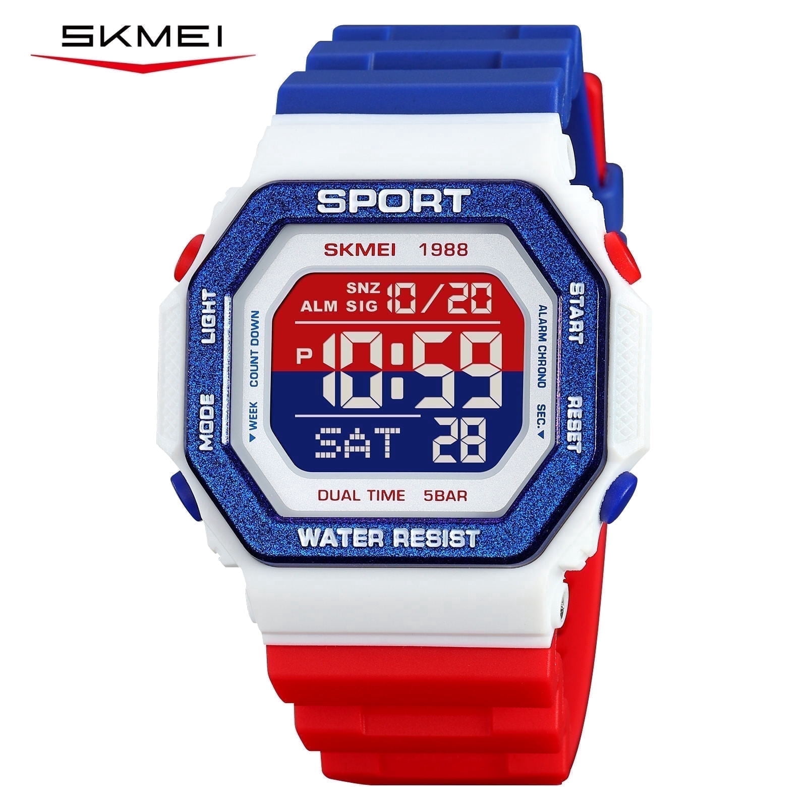 SKMEI Men's Digital Sports Watch Military Multifunctional Waterproof Watches for Men with LED Stopwatch Alarm