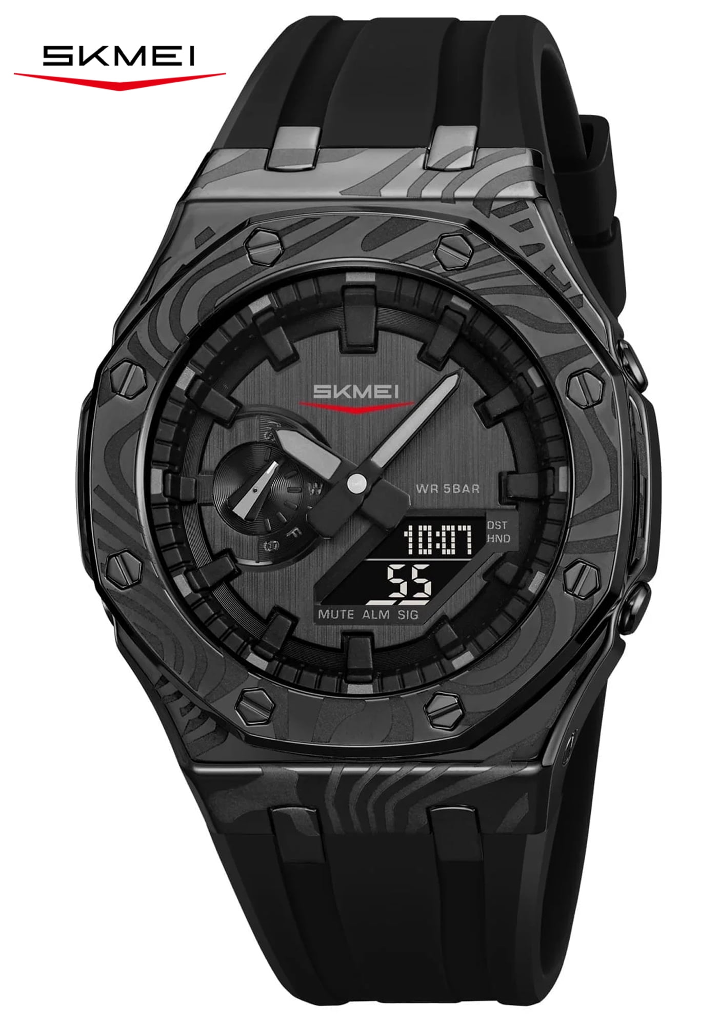 SKMEI Men's Military Digital Watches Outdoor Waterproof Sport Multifunctional Wristwatch with 5 Alarms/Countdown/Stopwatch