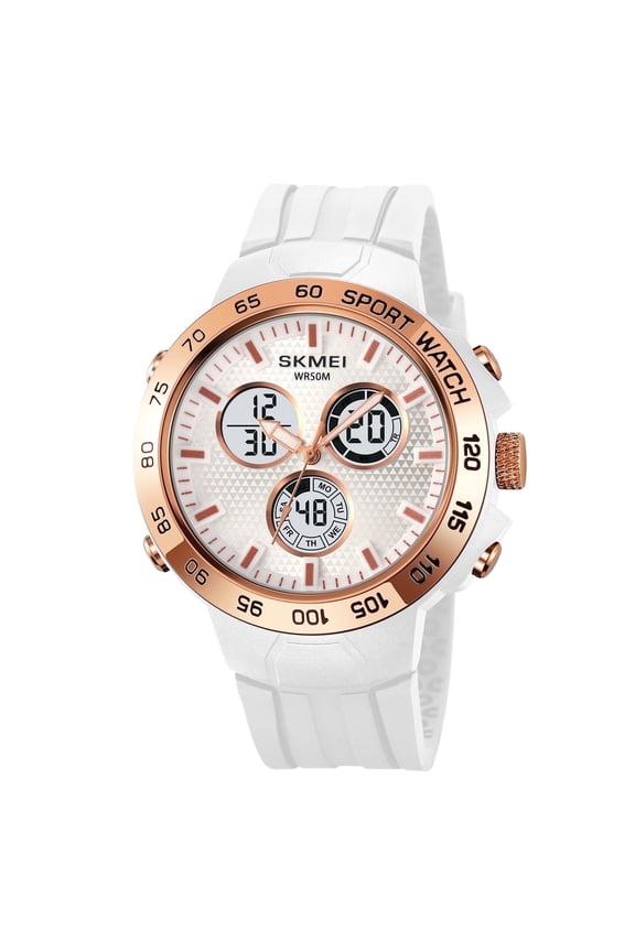 Men's Military Sport Watch – Waterproof Analog-Digital Quartz Wristwatch with LED, Chronograph & Multifunction Display