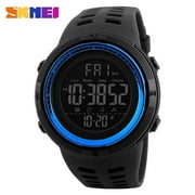 SKMEI Mens Military Watch, Waterproof Digital Sports Alarm Backlit Classic Watch,Blue